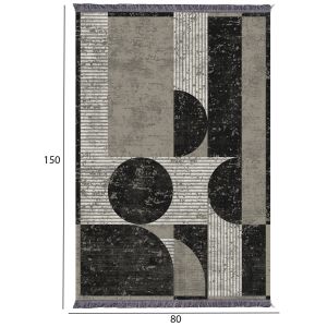 Living room rug with fringes Josiane multicolor 80χ150 Hm7676.46