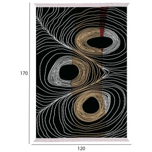 Living room rug Josiane with fringes, black-gold-gray 120x170cm Hm7677,27