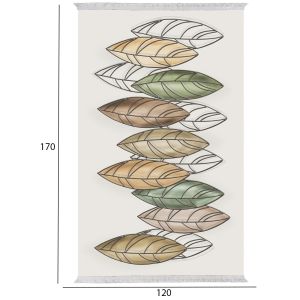 Living room rug with fringes Josiane, leaves 120x170cm Hm7677,36