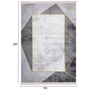 Living room rug with fringes, gray 180x280cm Hm7723,23