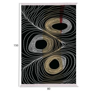Carpet black-gold-gray 80x150cm Hm7676