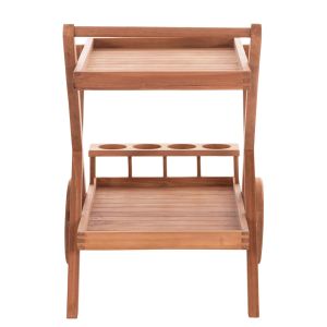 Serving trolley Alfred Hm4579 teak in natural color 86x56x80cm.