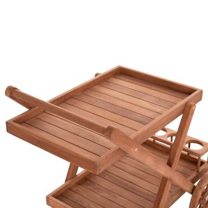 Serving trolley Alfred Hm4579 teak in natural color 86x56x80cm.