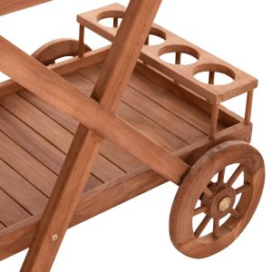 Serving trolley Alfred Hm4579 teak in natural color 86x56x80cm.