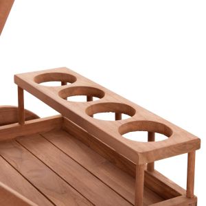 Serving trolley Alfred Hm4579 teak in natural color 86x56x80cm.