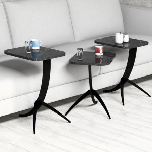 Set of side tables 3 pcs Hm9508.02 melamine and metal 35x45x60hcm