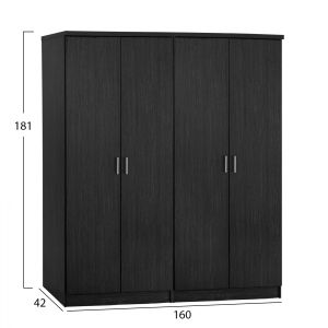Комплект 2 броя гардероб 4 врати Zebrano 160x42x181cm HM11350,01