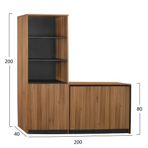 Set of 2 professional office bookcases with Supreme cabinet Hm11369