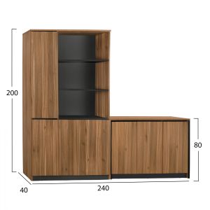 Set of 2 professional office bookcases with Supreme cabinet Hm11370