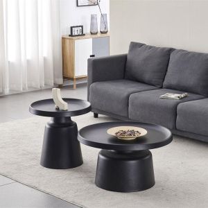 Set of 2 Ginoze tables black metal