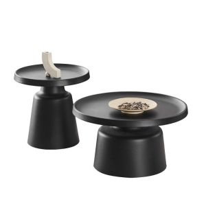 Set of 2 Ginoze tables black metal