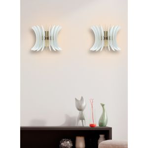 Set of 2, wall sconces MDF in white Hm7380,01 28x20x20hcm