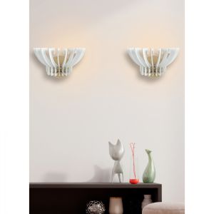 Set of 2, wall sconces MDF in white Hm7382,01 32x22x19hcm