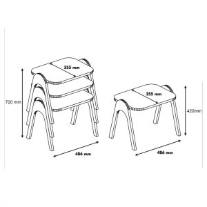 Set of 3 side tables Hm9068.02