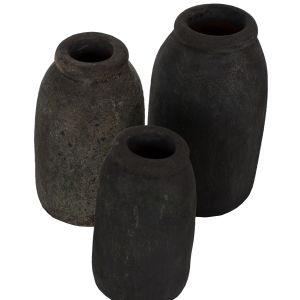 Set of 3 Terracotta Vases Hm7711 Fossil Grey