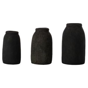 Set of 3 Terracotta Vases Hm7711 Fossil Grey