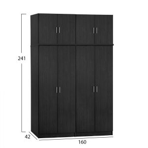 Комплект 4 броя гардероб 4 врати с таван Zebrano 160x42x241cm HM11353,01