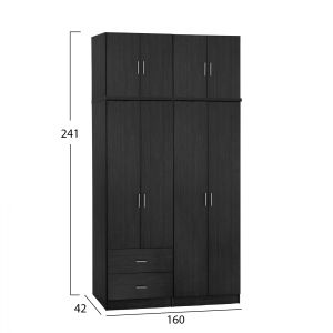 Комплект 4 броя гардероб 4 врати с таван Zebrano 160x42x241cm HM11355,01