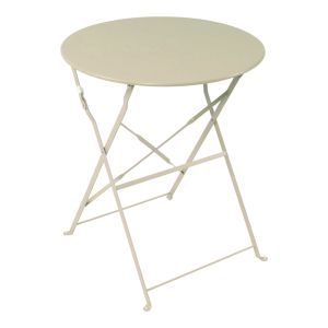 3-piece bistro dining table set, metal, foldable, beige color, 60x71 cm