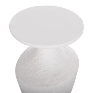 Set of two tables Santorini Rebon Hm21137.02 fiber cement in white -- φ40cm and φ27.5cm