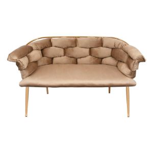 Sofa set 3 pcs in metal frame with beige fabric