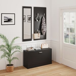 Hallway set with mirror Vern Hm2476.02 melamine in wenge 80x27x175hcm.