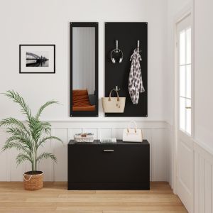 Hallway set with mirror Vern Hm2476.02 melamine in wenge 80x27x175hcm.
