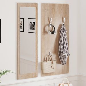 Hallway set with mirror Vern, melamine sonoma Hm2476,01 80x27x175cm