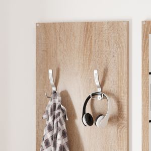 Hallway set with mirror Vern, melamine sonoma-white Hm2476,04 80x27x175cm