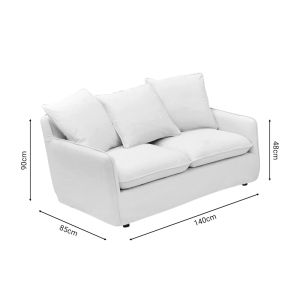 Living room set Interest 2 pieces fabric in beige color with pillows