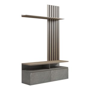 Perlento living room set in beige marble look and sonoma color 140x41x219.5cm