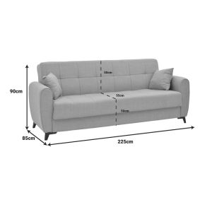 2-piece living room set Lincoln fabric in anthracite color