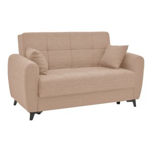 2-piece living room set Lincoln fabric in beige color
