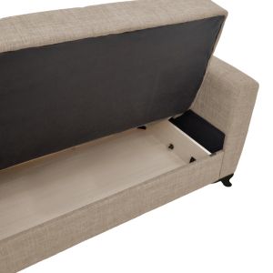 2-piece living room set Modesto fabric in light brown color