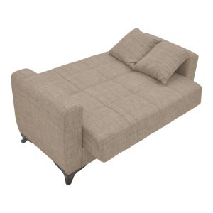 2-piece living room set Modesto fabric in light brown color
