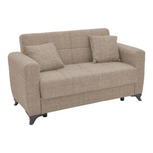 2-piece living room set Modesto fabric in light brown color