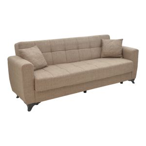 2-piece living room set Modesto fabric in light brown color