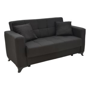 2-piece living room set Modesto fabric in black