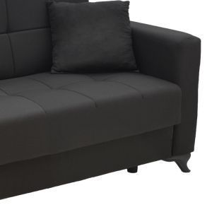 2-piece living room set Modesto fabric in black