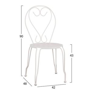 Outdoor dining set 3 pieces white metal Hm11875
