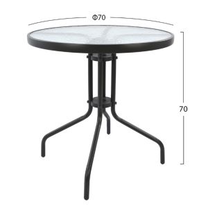 Outdoor dining set 3 pieces gray metal-safety glass-gray textile Hm10711