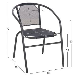 Outdoor dining set 3 pieces gray metal-safety glass-gray textile Hm10711
