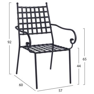 Outdoor dining set 5 pieces metal-cast iron-white marble Hm11874