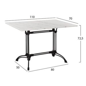 5-piece outdoor dining set with marble table Hm11717