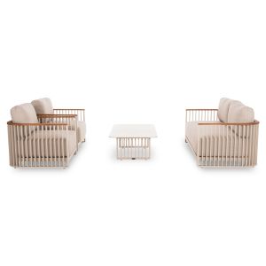 Garden set 4 pieces, Eternity series, Sm6173.01, ivory color, aluminum sintered stone