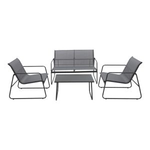 LIVING ROOM VERANDA SET MADE OF TEXTILE AND METAL IN ANTHRACITE COLOR
