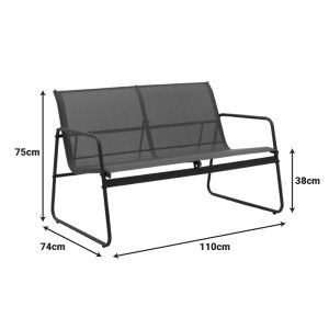 LIVING ROOM VERANDA SET MADE OF TEXTILE AND METAL IN ANTHRACITE COLOR