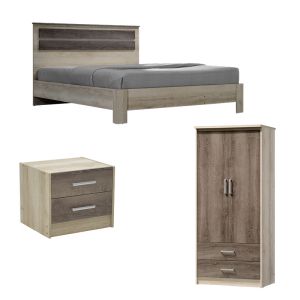 Bedroom set - Bed (160x200), Wardrobe (81x57x183cm) and bedside table