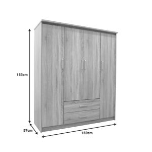 OLYMPUS SONOMA BEDROOM SET WITH BED 120X200 CM, 4 PIECES