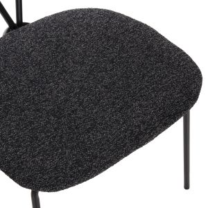 Dining set 5 pieces Brolin Hm21200 Mdf top and metal in black - dark gray fabric